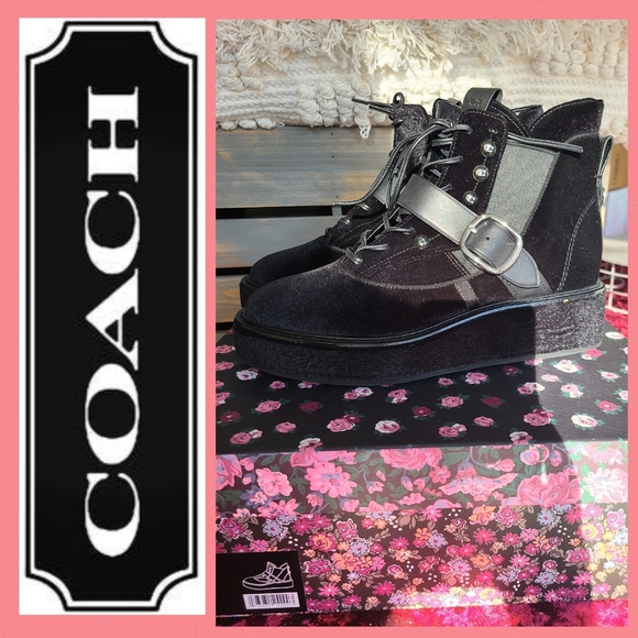 Coach X Tabitha Simmons velvet hiking boot - Picture 1 of 9